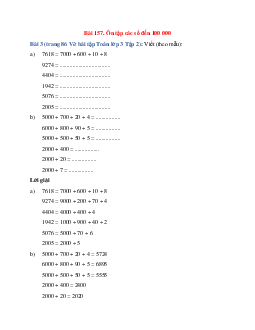 Viết (theo mẫu): 7618 = 7000 + 600 + 10 + 8