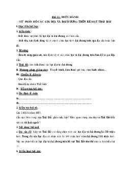 Giáo án Địa lý 6 Bài 11: Thực hành Sự phân bố các lục địa và đại dương trên bề mặt Trái Đất