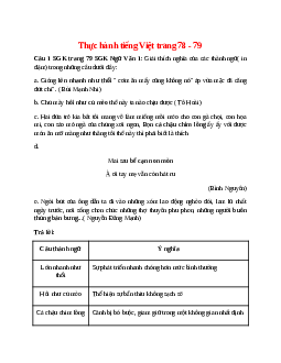 Soạn bài Thực hành tiếng Việt trang 78 - 79 – ngắn nhất Cánh diều