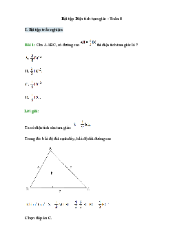 50 Bài tập Diện tích tam giác (có đáp án)- Toán 8