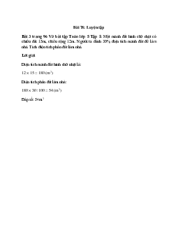 Một mảnh đất hình chữ nhật có chiều dài 15m, chiều rộng 12m