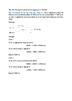 Một xí nghiệp may được 50 000 áo sơ mi, lần đầu bán được 28 000 áo sơ mi