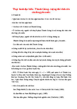 Soạn bài Thực hành đọc hiểu - Thánh Gióng - tượng đài vĩnh cửu của lòng yêu nước – hay nhất Cánh diều