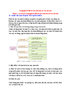 Công nghệ 10 Bài 29 (Lý thuyết và trắc nghiệm): Sản xuất thức ăn cho vật nuôi