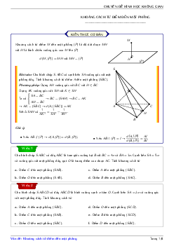Phương pháp giải về Khoảng cách từ điểm đến mặt phẳng 2023 (lý thuyết và bài tập)
