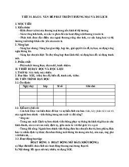 Giáo án Địa lí 12 Bài 31 Vấn đề phát triển thương mại, du lịch (tiết 1) mới nhất