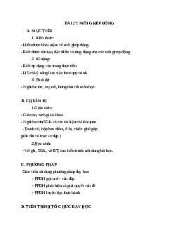 Giáo án Công Nghệ 8 Bài 27: Mối ghép động mới nhất