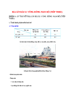 Lý thuyết Địa Lí 9 Bài 32 (mới 2023 + 14 câu trắc nghiệm): Vùng Đông Nam Bộ (tiếp theo)