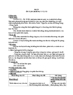 Giáo án Lịch sử 7 Bài 29 Ôn tập chương V và VI mới nhất