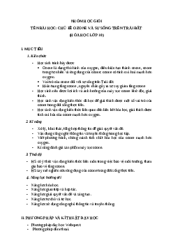 Giáo án Hóa 10 bài Ozone theo phương pháp Webquest mới nhất