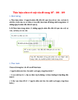 Soạn bài Thảo luận nhóm về một vấn đề trang 107 - 108 - 109 – ngắn nhất Cánh diều