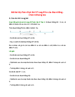 Giải SGK Toán 6 Bài 5 (Chân trời sáng tạo): Trung điểm của đoạn thẳng