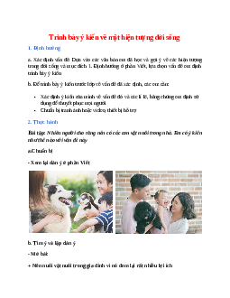 Soạn bài Trình bày ý kiến về một hiện tượng đời sống – ngắn nhất Cánh diều