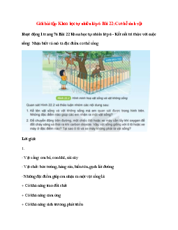 Nhận biết và mô tả đặc điểm cơ thể sống