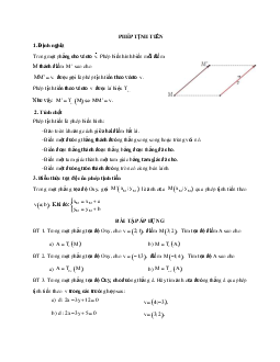 Phương pháp giải về Phép tịnh tiến 2023 (lý thuyết và bài tập)