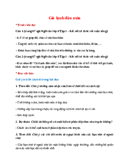 Soạn bài Gió lạnh đầu mùa – hay nhất Kết nối tri thức