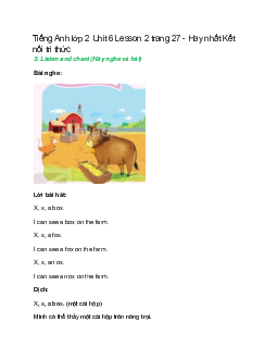 Tiếng Anh lớp 2 Unit 6 Lesson 2 trang 27 – Kết nối tri thức