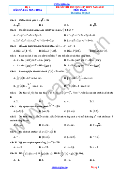 Bộ 30 đề thi thử THPT Quốc gia môn Toán năm 2022-2023 có đáp án