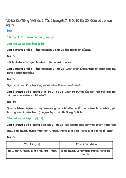 Vở bài tập Tiếng Việt lớp 2 Tập 2 trang 6, 7, 8, 9, 10 Bài 20: Gắn bó với con người – Cánh diều