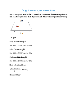 Hình bên là một mảnh đất hình thang được vẽ trên bản đồ tỉ lệ 1 : 1000