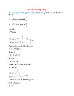 Tổng của hai số 150. Tìm hai số đó biết: Tỉ số của hai số đó là 4/6