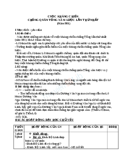 Giáo án Lịch sử 4 bài 8: Cuộc kháng chiến chống quân Tống xâm lược lần thứ nhất ( Năm 981 )