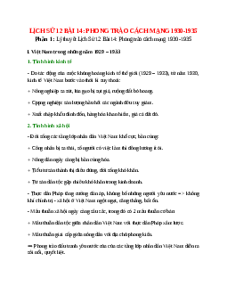 phong trào cách mạng 1930 đến 1935
