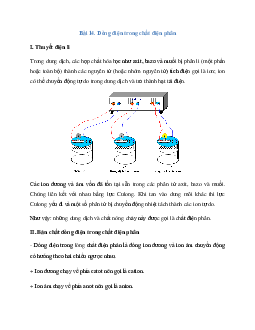 Lý thuyết Dòng điện trong chất điện phân (mới 2023 + 18 câu trắc nghiệm) hay, chi tiết – Vật Lí 11