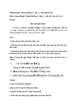 Viết trang 99 Tiếng Việt lớp 2 Tập 1 – Kết nối tri thức