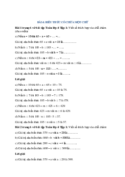 Vở bài tập Toán lớp 4 trang 6 Bài 4: Biểu thức có chứa một chữ