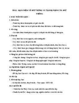 Giáo án Công Nghệ 7 Bài 2: Khái niệm về đất trồng và thành phần của đất trồng mới nhất - CV5512
