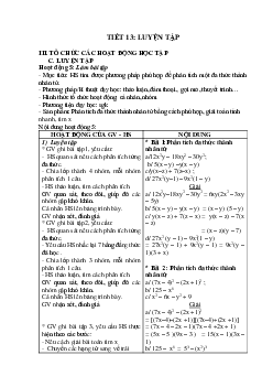 Giáo án Luyện tập phân tích đa thức thành nhân tử (2024) - Toán 8