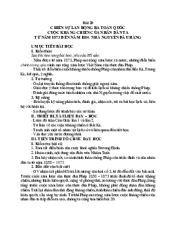 Giáo án Lịch sử 11 bài 20 chiến sự lan rộng ra cả nước Cuộc kháng chiến của nhân dân ta từ năm 1873 đến năm 1884 Nhà nguyễn đầu hàng mới nhất