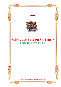 Nâng cao và phát triển Toán 7 - tập 1