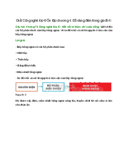 Liệt kê tên các bộ phận chính của bếp hồng ngoại