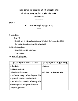 Giáo án lịch sử 5 bài 19: Nước nhà bị chia cắt mới nhất.