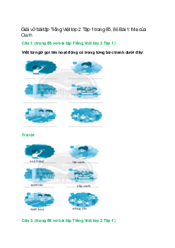 Vở bài tập Tiếng Việt lớp 2 Tập 1 trang 85, 86 Bài 1: Mẹ của Oanh – Chân trời sáng tạo