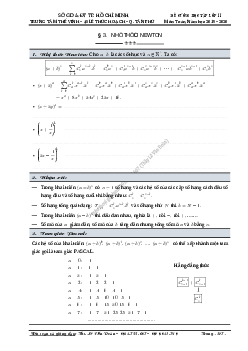 Chuyên đề nhị thức Newton (Niu-tơn)