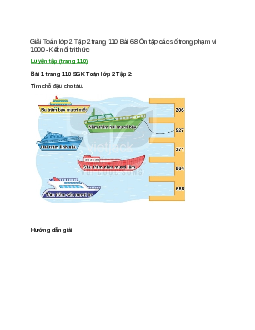 Giải SGK Toán lớp 2 Tập 2 trang 110, 111, 112 Bài 68: Ôn tập các số trong phạm vi 1000 | Kết nối tri thức