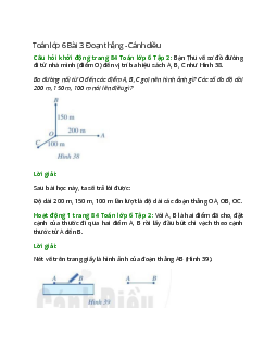 Giải SGK Toán lớp 6 Bài 3 (Cánh diều): Đoạn thẳng