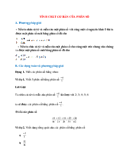 Hệ thống bài tập về tính chất cơ bản của phân số có lời giải