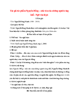 Nguyên Hồng – nhà văn của những người cùng khổ: tác giả, bố cục, tóm tắt nội dung chính, dàn ý