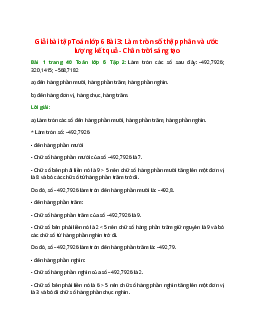 Bài 1 trang 40 Toán 6 Tập 2 | Chân trời sáng tạo Giải toán lớp 6
