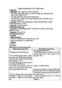 Giáo án Sinh học 9 Bài 11: Phát sinh giao tử và thụ tinh mới, chuẩn nhất