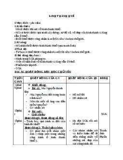 Giáo án Lịch sử 4 bài 28:Kinh thành Huế.