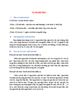 Bố cục bài Và tôi nhớ khói chuẩn nhất