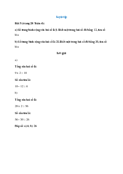 Số trung bình cộng của hai số là 9. Biết một trong hai số đó bằng 12, tìm số kia