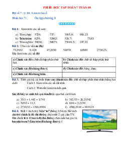 Phiếu bài tập tuần 8 - Toán 7