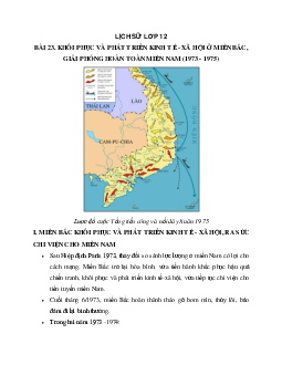 Lý thuyết môn Lịch sử 12: bài 23: Khôi phục và phát triển kinh tế - xã hội ở miền Bắc, giải phóng hoàn toàn miền Nam (1973-1975) mới nhất