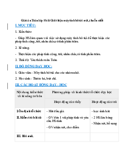 Giáo án Giới thiệu máy tính bỏ túi (2024) mới nhất - Toán lớp 5